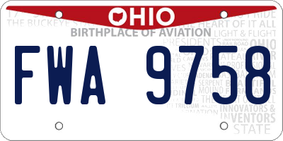 OH license plate FWA9758