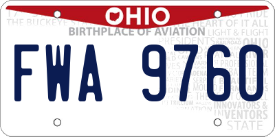 OH license plate FWA9760