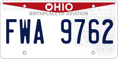 OH license plate FWA9762