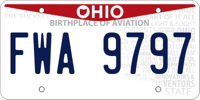 OH license plate FWA9797