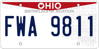 OH license plate FWA9811