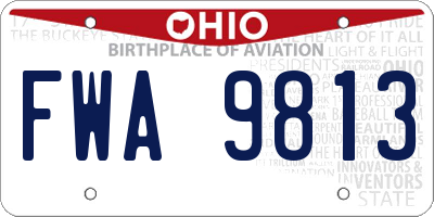OH license plate FWA9813
