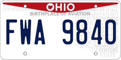 OH license plate FWA9840