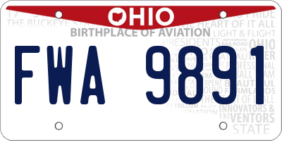 OH license plate FWA9891