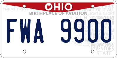 OH license plate FWA9900