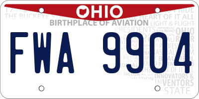 OH license plate FWA9904