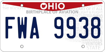 OH license plate FWA9938