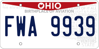 OH license plate FWA9939