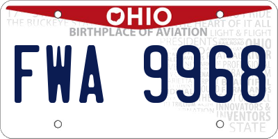 OH license plate FWA9968