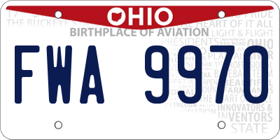 OH license plate FWA9970