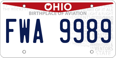 OH license plate FWA9989