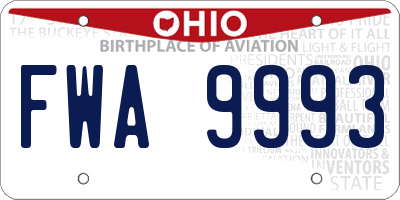 OH license plate FWA9993