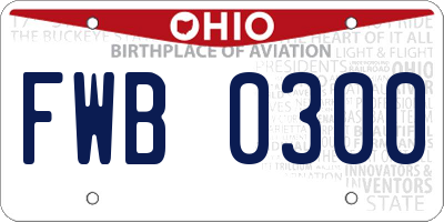 OH license plate FWB0300