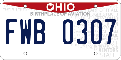 OH license plate FWB0307