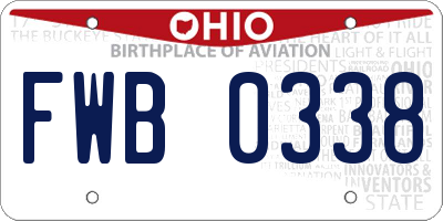 OH license plate FWB0338
