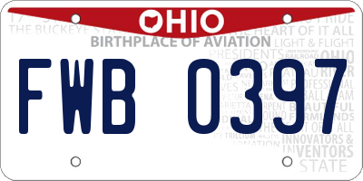 OH license plate FWB0397