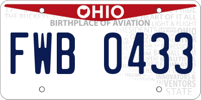 OH license plate FWB0433