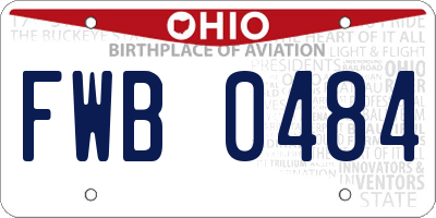 OH license plate FWB0484