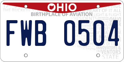 OH license plate FWB0504