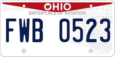 OH license plate FWB0523