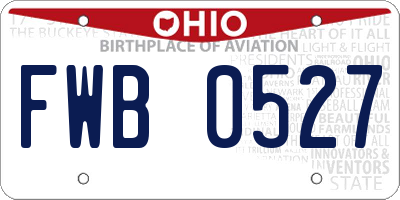 OH license plate FWB0527