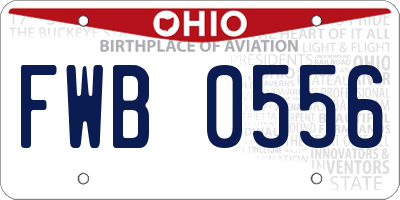 OH license plate FWB0556