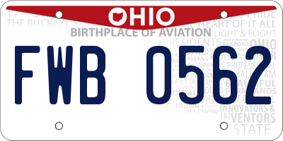 OH license plate FWB0562