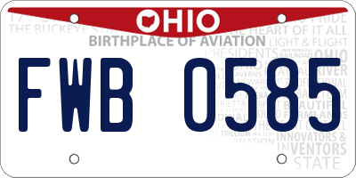 OH license plate FWB0585