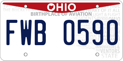 OH license plate FWB0590
