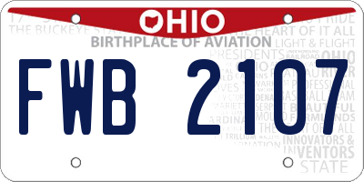 OH license plate FWB2107