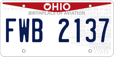 OH license plate FWB2137