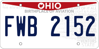 OH license plate FWB2152