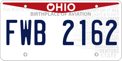 OH license plate FWB2162