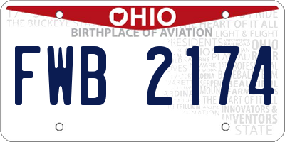 OH license plate FWB2174
