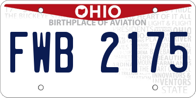 OH license plate FWB2175