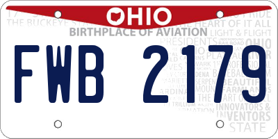 OH license plate FWB2179