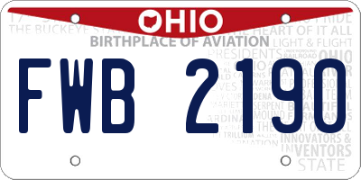 OH license plate FWB2190