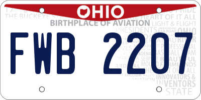 OH license plate FWB2207