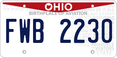 OH license plate FWB2230