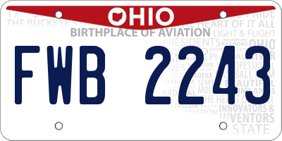 OH license plate FWB2243