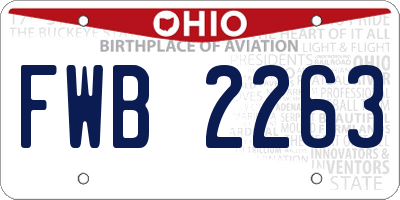 OH license plate FWB2263