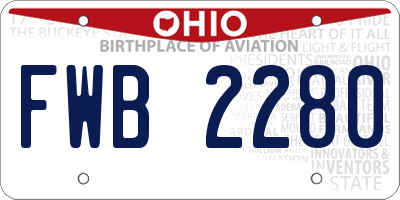 OH license plate FWB2280