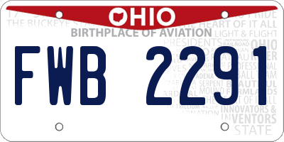 OH license plate FWB2291