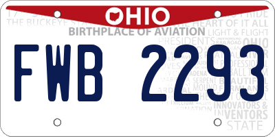 OH license plate FWB2293