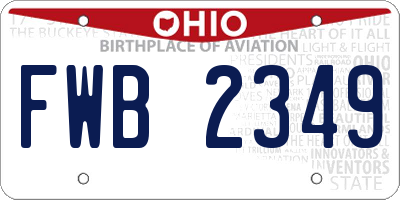 OH license plate FWB2349