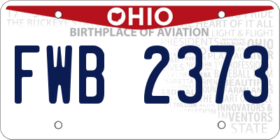 OH license plate FWB2373