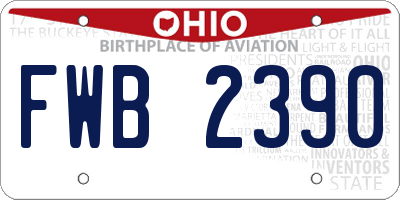 OH license plate FWB2390
