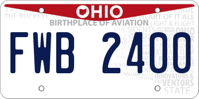 OH license plate FWB2400