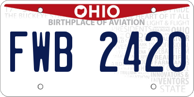 OH license plate FWB2420