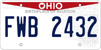 OH license plate FWB2432